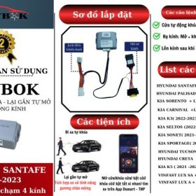 KEYBOX HYUNDAI SANTAFE + LXK ( 2018 – 2023)/ PALISEDA 2023 – Lắp cho bản auto 1 chạm 4 kính